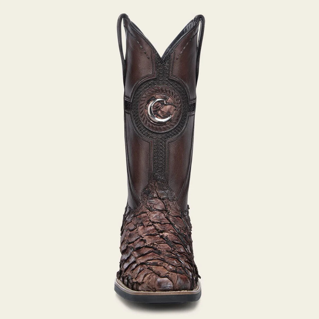 3Z2SPI - Cuadra Brown Western Cowboy Rodeo Pirarucu Boots for Men