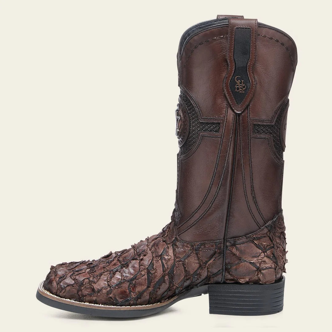 3Z2SPI - Cuadra Brown Western Cowboy Rodeo Pirarucu Boots for Men