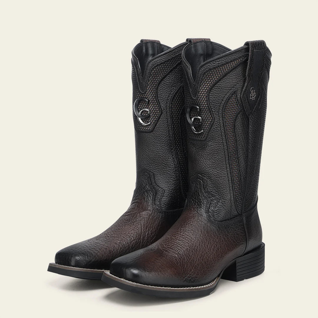 3Z2TBN - Cuadra chocolate western cowboy rodeo bison leather boots for men