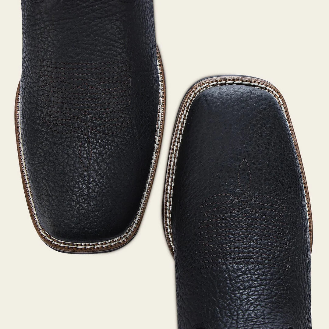 3Z2TBN - Cuadra black western cowboy rodeo bison leather boots for men