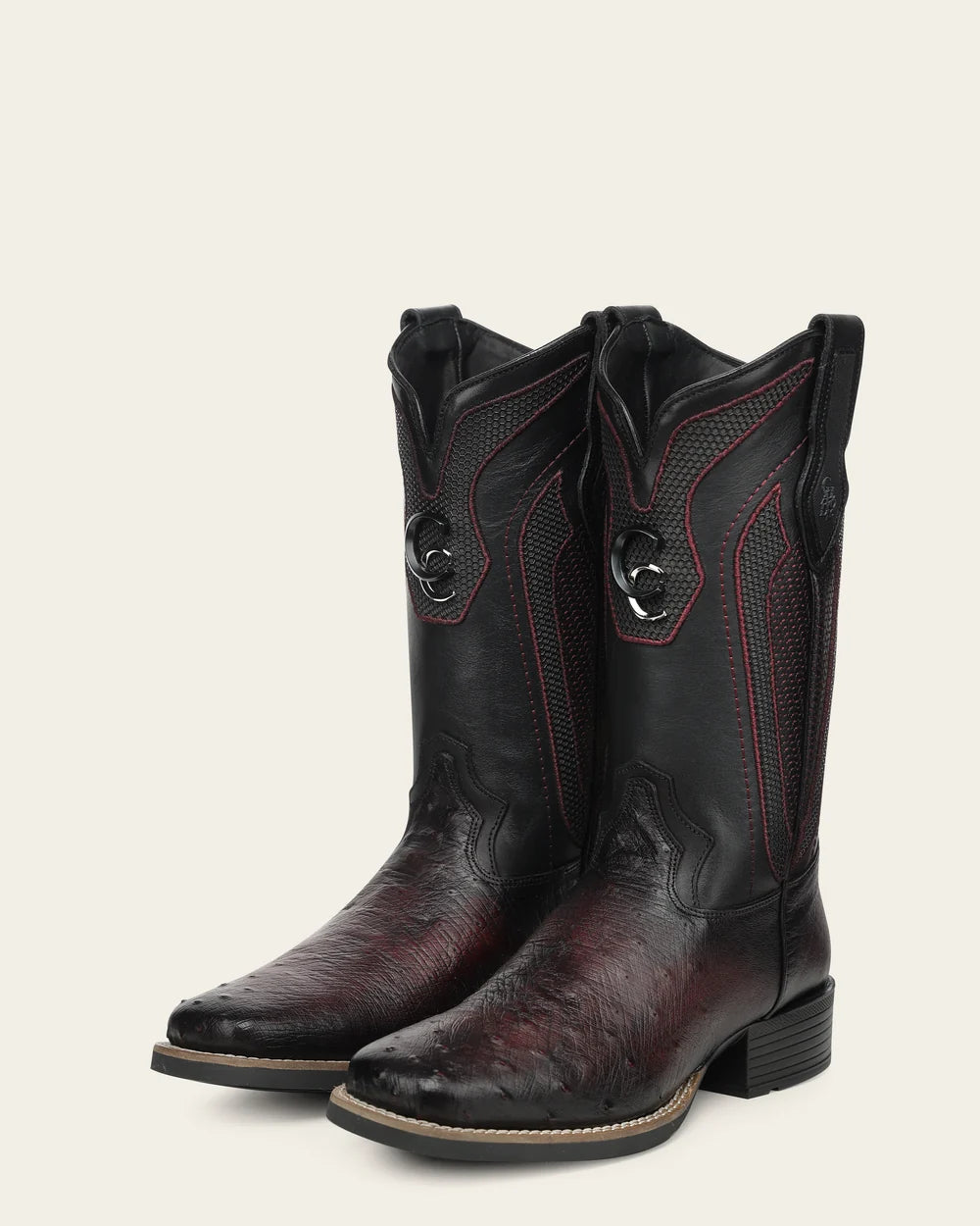 3Z3FAB - Cuadra black ostrich leather rodeo cowboy boots with honeycomb shaft for men