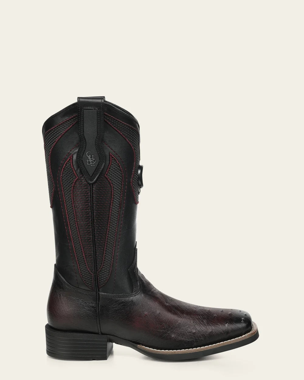 3Z3FAB - Cuadra black ostrich leather rodeo cowboy boots with honeycomb shaft for men