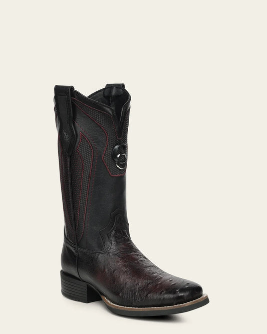 3Z3FAB - Cuadra black ostrich leather rodeo cowboy boots with honeycomb shaft for men