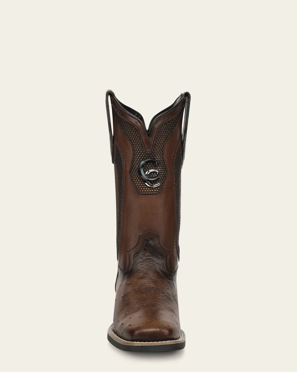 3Z3FAB - Cuadra brown rodeo ostrich leather wide square toe boots for men