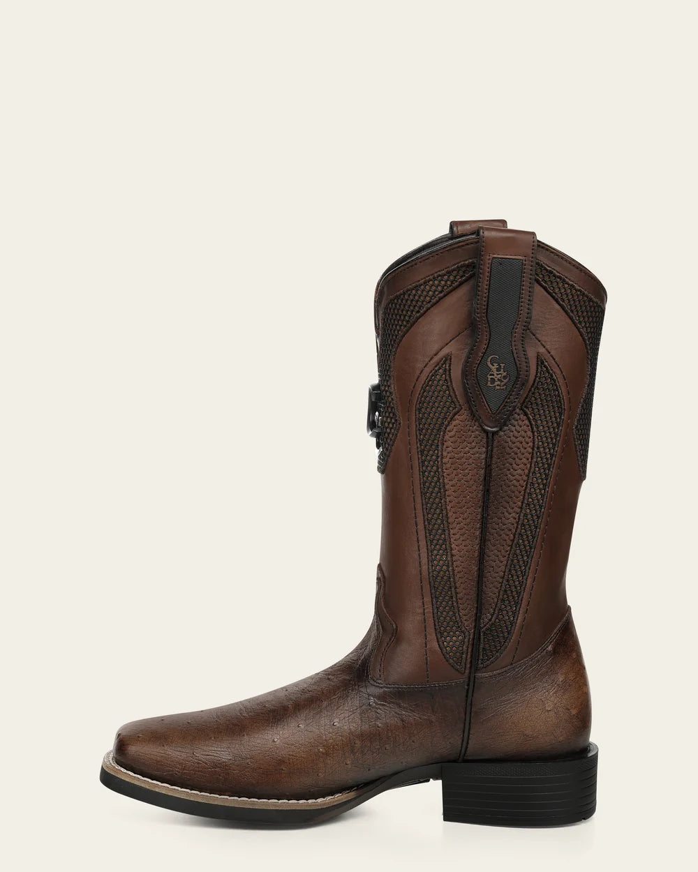 3Z3FAB - Cuadra brown rodeo ostrich leather wide square toe boots for men