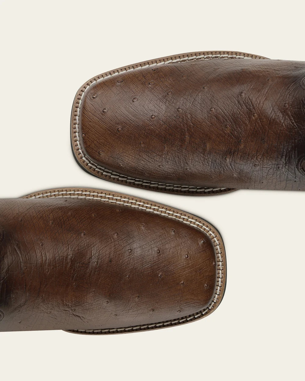 3Z3FAB - Cuadra brown rodeo ostrich leather wide square toe boots for men