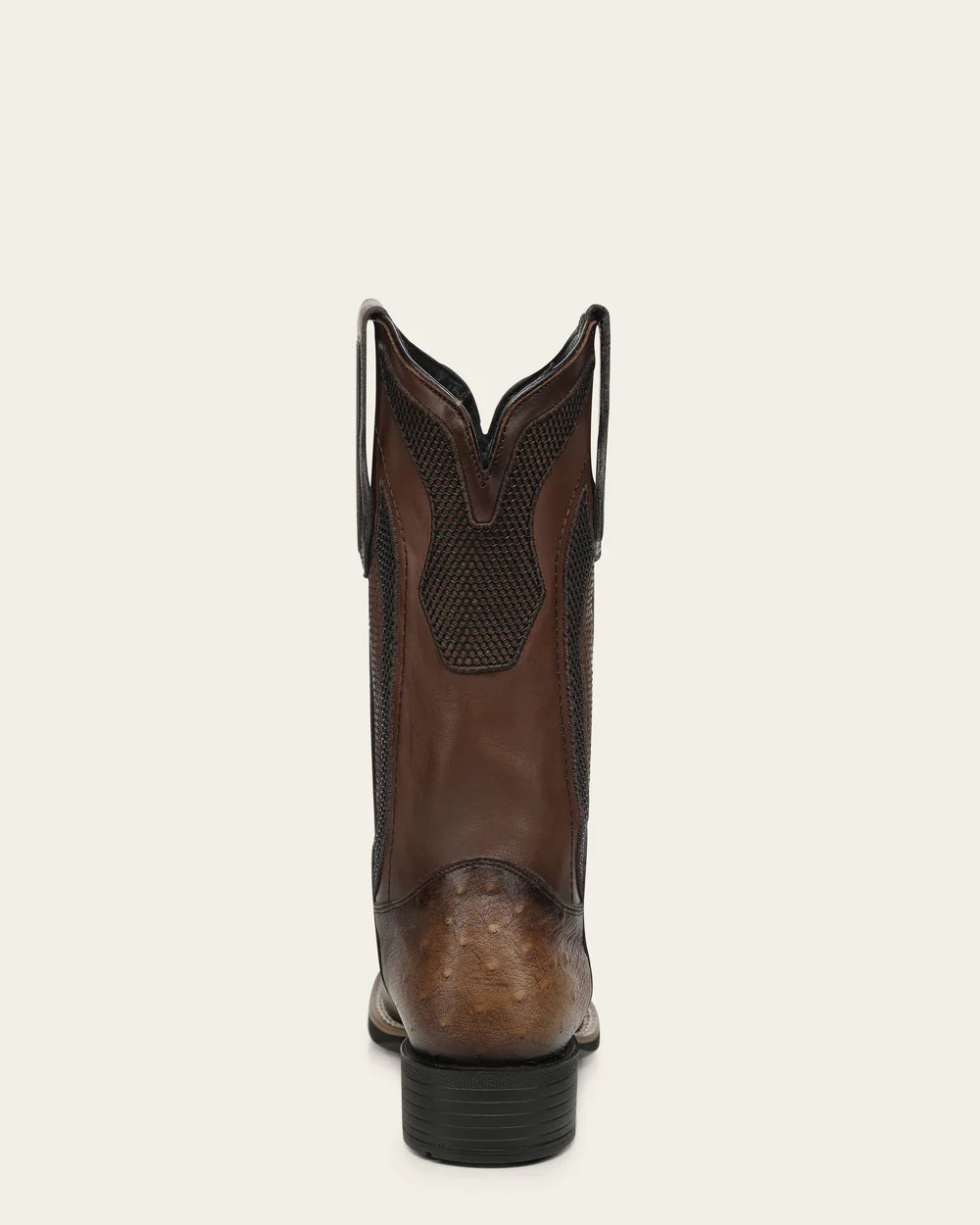 3Z3FAB - Cuadra brown rodeo ostrich leather wide square toe boots for men
