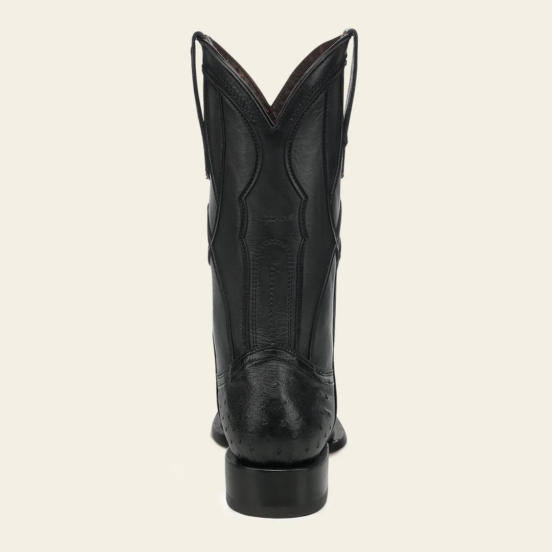 3ZT0A1 - Cuadra Black Western Cowboy Rodeo Ostrich Boots for Men