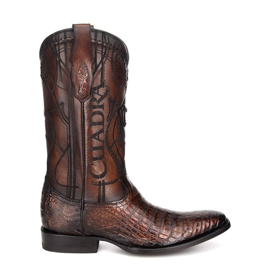 3C1NFY - Cuadra brown dress cowboy exotic caiman leather boots for men-Kuet.us