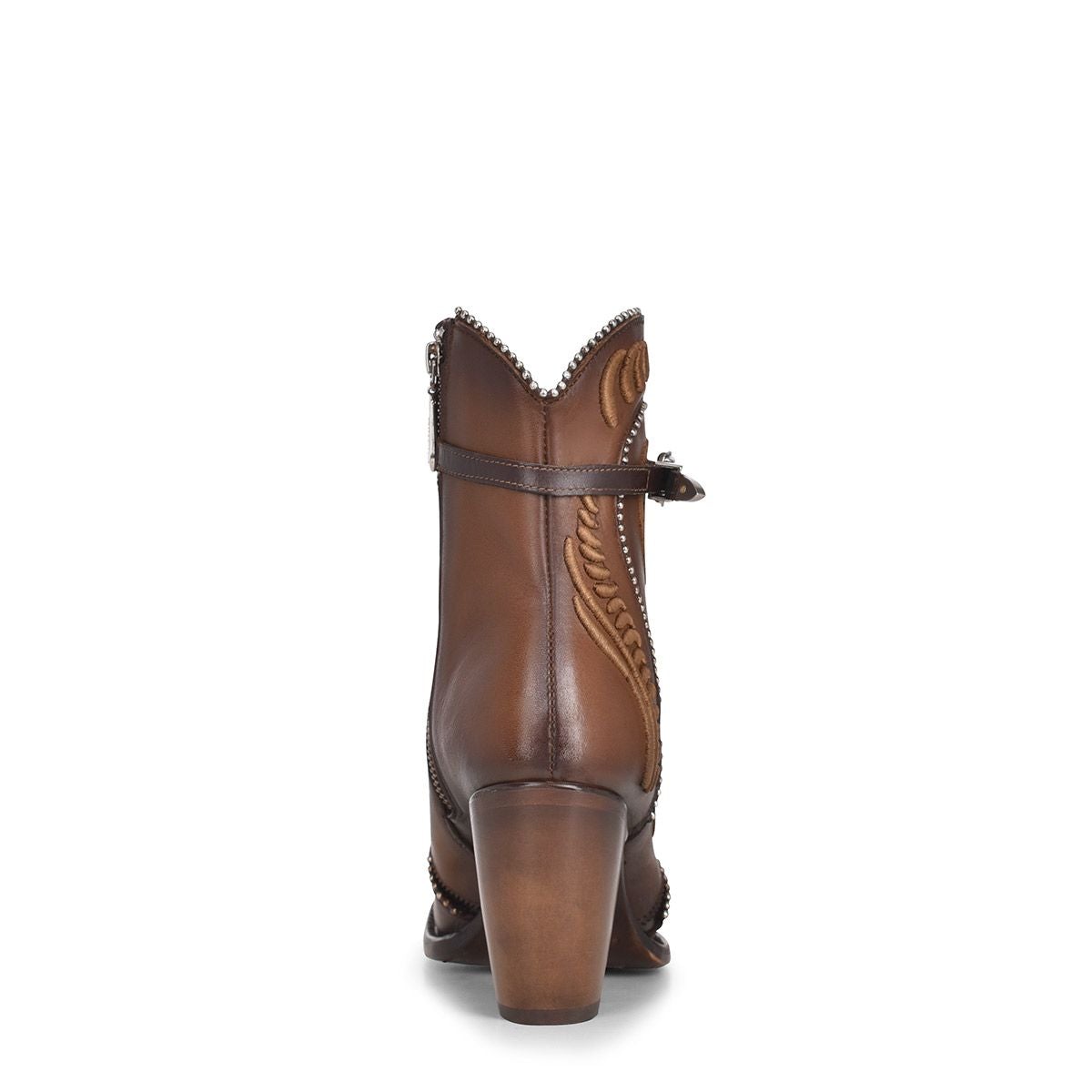 3F59RS - Cuadra brown western cowgirl cowhide leather dress ankle boots women-Kuet.us