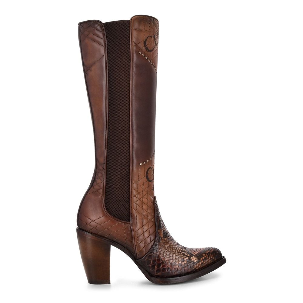 3F66PH - CUADRA BROWN FASHION PARIS TEXAS PYTHON LEATHER BOOTS FOR WOMEN-Kuet.us