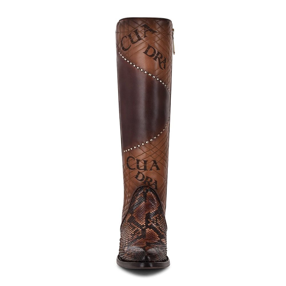 3F66PH - CUADRA BROWN FASHION PARIS TEXAS PYTHON LEATHER BOOTS FOR WOMEN-Kuet.us