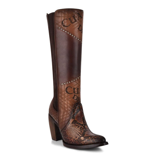 3F66PH - CUADRA BROWN FASHION PARIS TEXAS PYTHON LEATHER BOOTS FOR WOMEN-Kuet.us