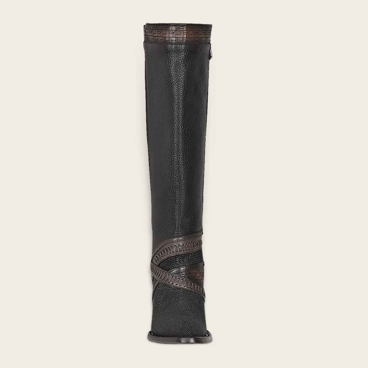 3F99MA - Cuadra black western cowgirl stingray knee high boots for women-Kuet.us