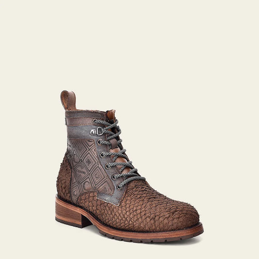 3V03MH - Cuadra Casual Pirarucu Skin Ankle Boots for Men