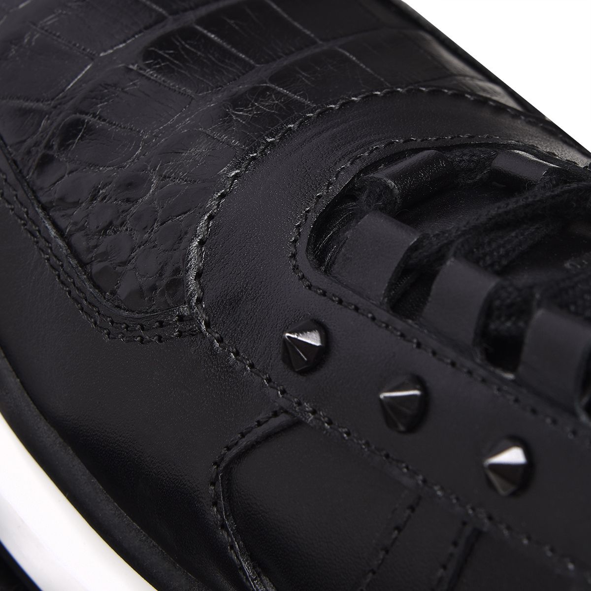 3Y6LPTS - Cuadra black casual fashion alligator leather sneakers for men.-FRANCO CUADRA-Kuet-Cuadra-Boots