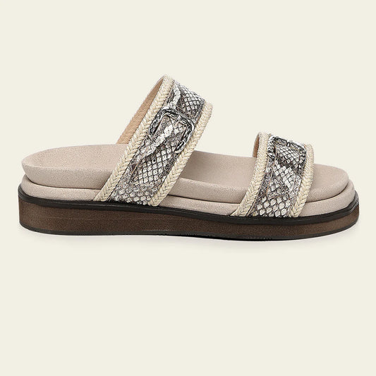 44SPMPM - Cuadra Beige Python Sandals for Women