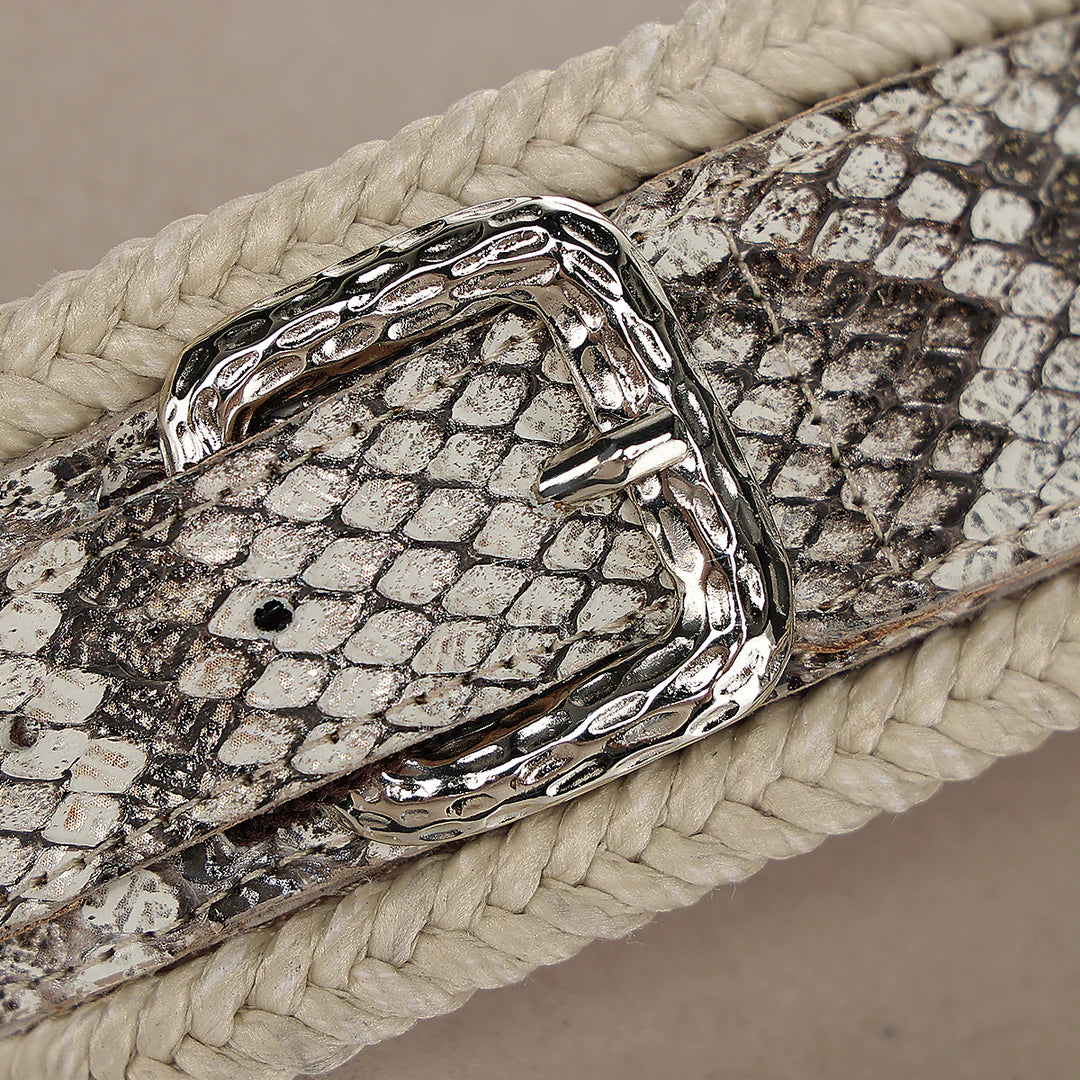 44SPMPM - beige python sandals for women