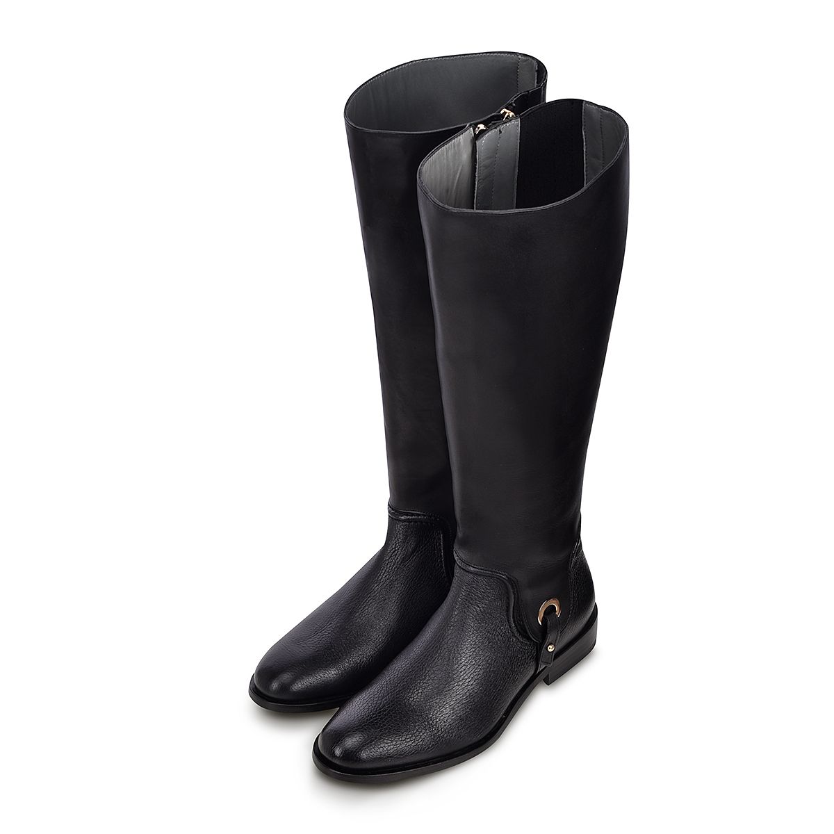 45TVNTS - Franco Cuadra black casual riding deer leather boots for women-Kuet.us