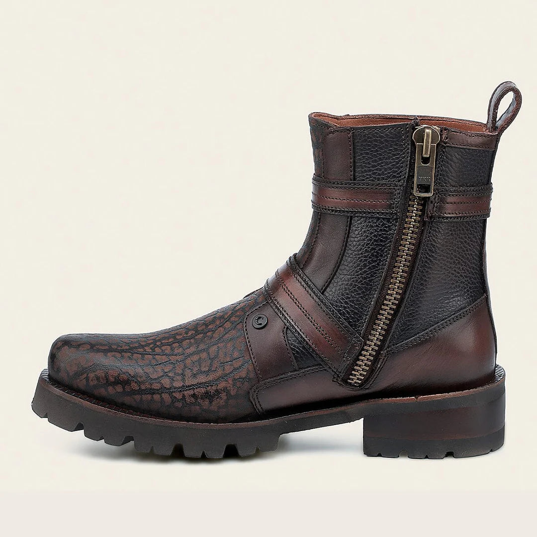 4D24TC - Cuadra honey dress casual bull neck leather zip ankle boots for men