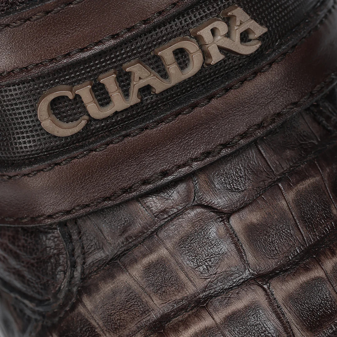 4D27FY - Cuadra brown dress casual caiman leather zip ankle boots for men