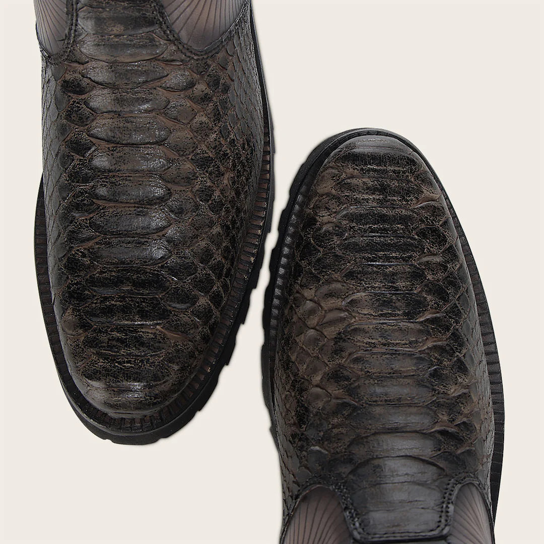 4D28PH - Cuadra black dress casual python skin zip ankle boots for men