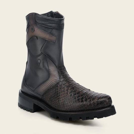 4D28PH - Cuadra black dress casual python skin zip ankle boots for men