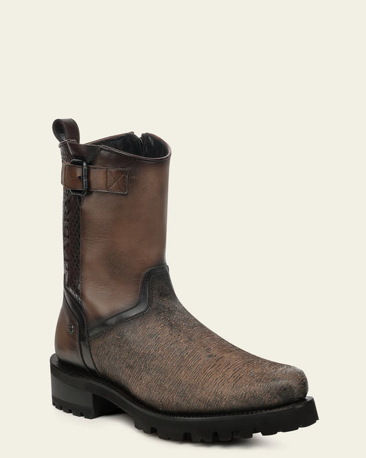 4D33RS - Cuadra gray dress casual leather zip ankle boots for men