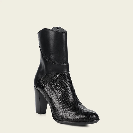 4G3PMTS- Franco Cuadra black casual fashion python skin ankle boots for women