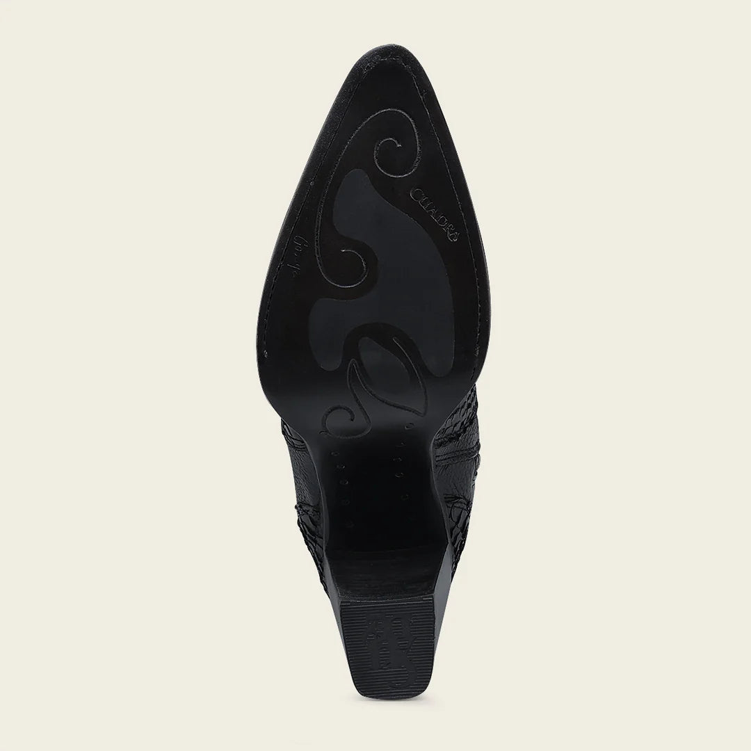 4I14PH - Cuadra Black Python Boots for Women