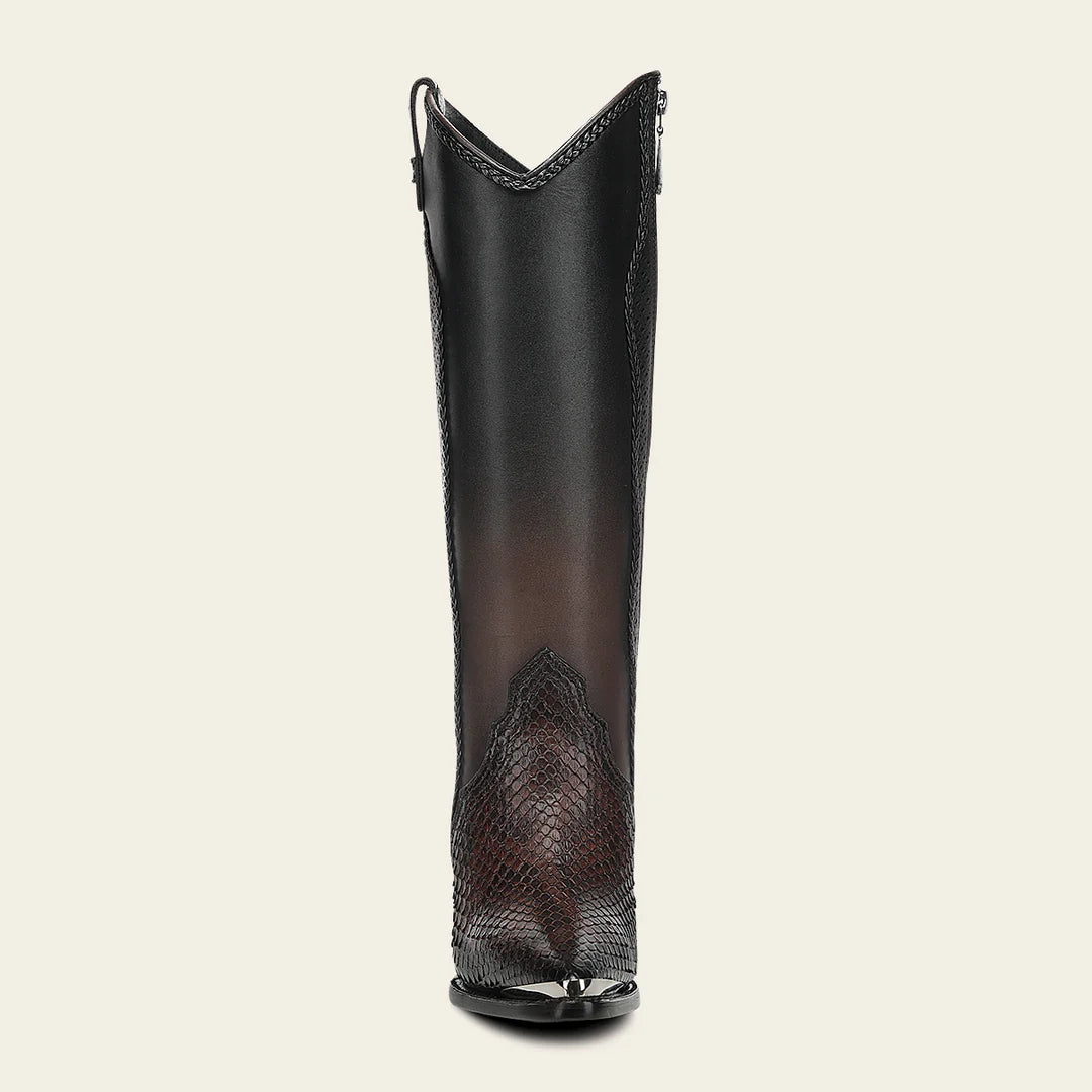 4I29PM - Cuadra Chocolate Python Boots for Women