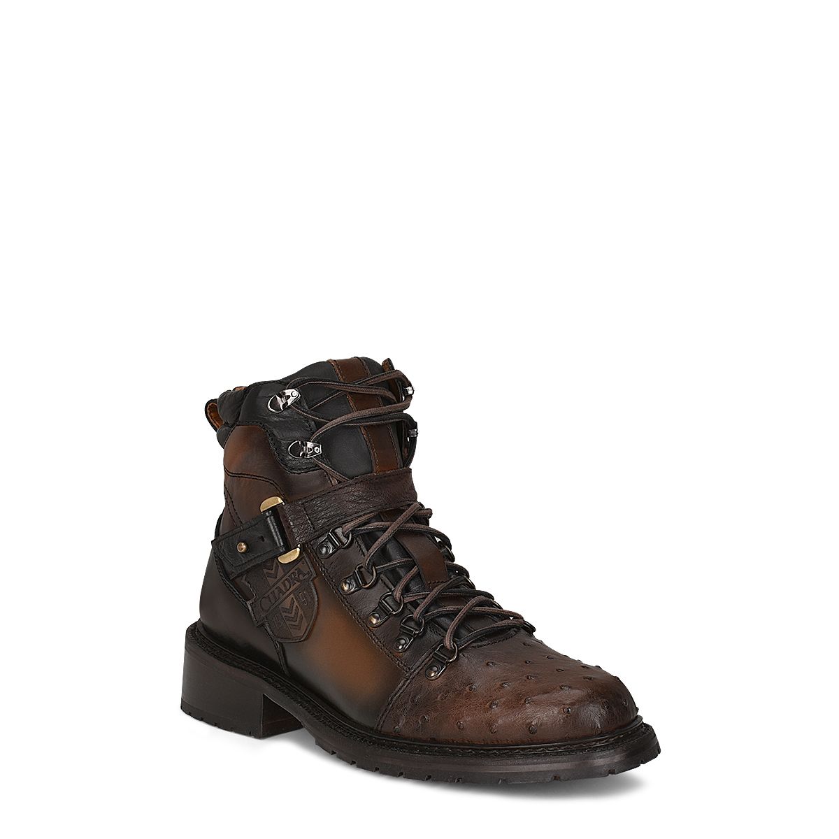 4J08A3 - Cuadra brown casual fashion ostrich ankle boots for men-Kuet.us