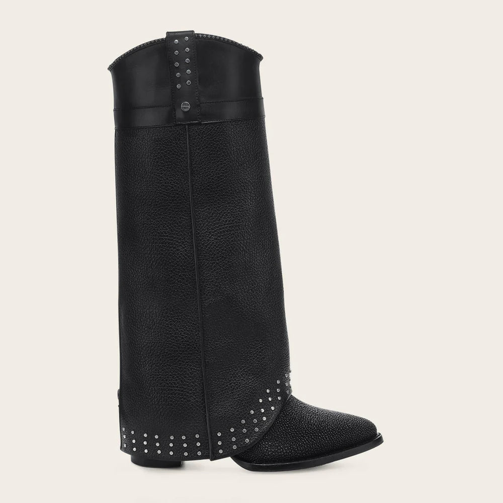 4Q15MA - Cuadra black fashion stingray skin ankle boots for women