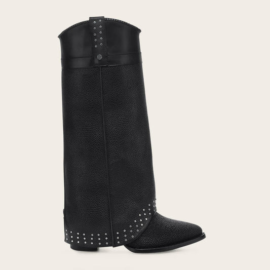 4Q15MA - Cuadra black fashion stingray skin ankle boots for women