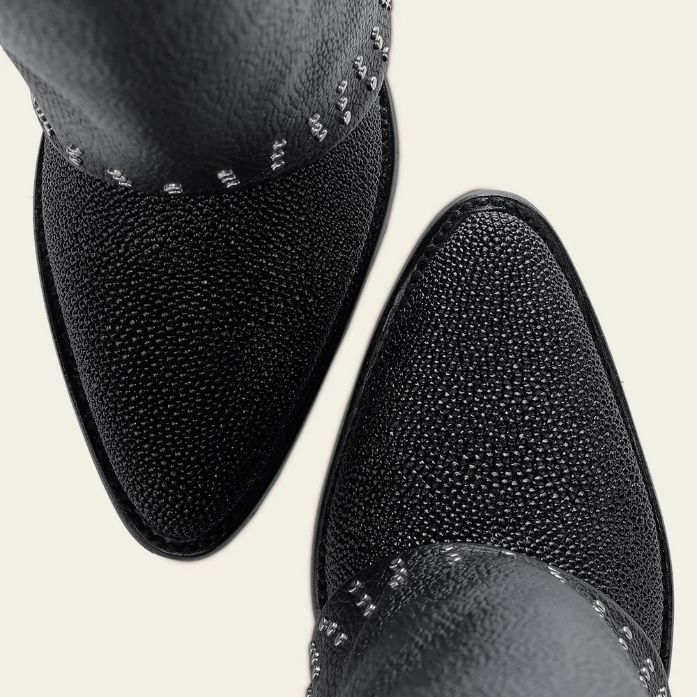 4Q15MA - Cuadra black fashion stingray skin ankle boots for women