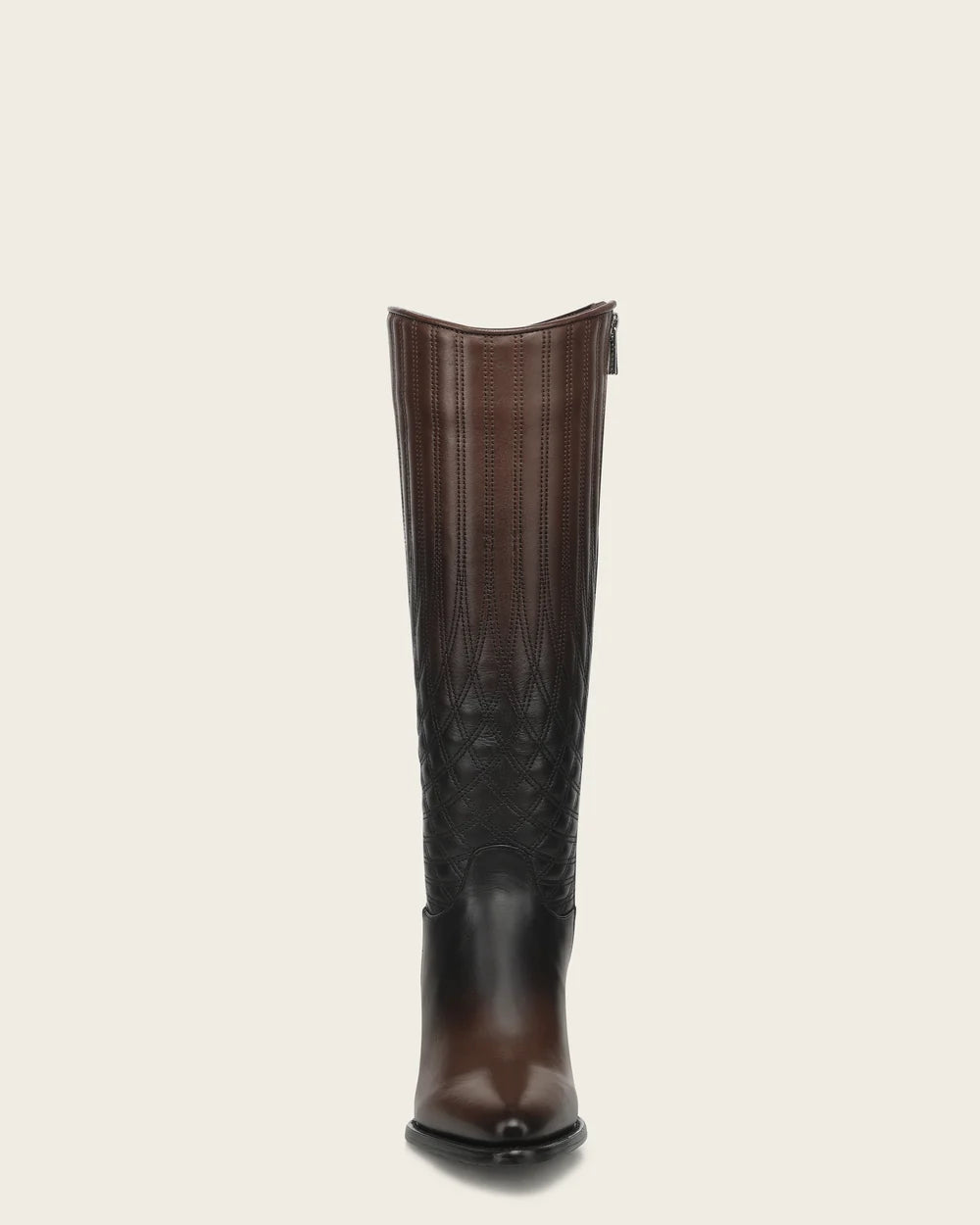 4Q28RS - Cuadra brown gradient quilted leather knee high boots for women