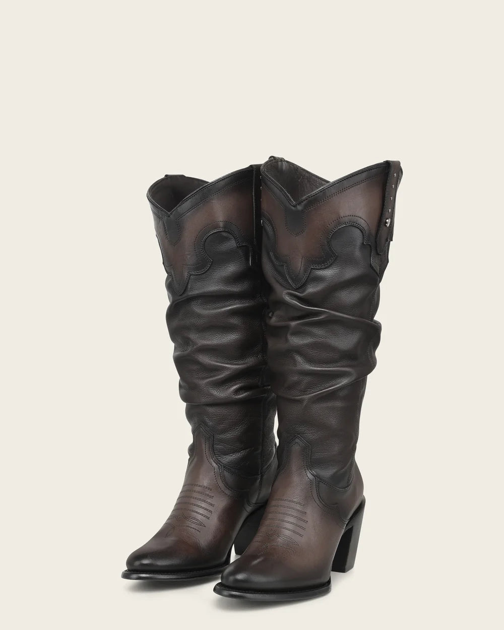 4V29RS - Cuadra Brown Slouch Cowgirl Knee-High Boots for Women