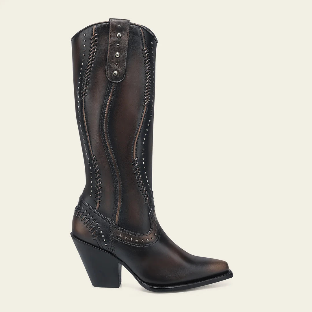 4W21RS - Cuadra chocolate western cowgirl cowhide leather boots for women