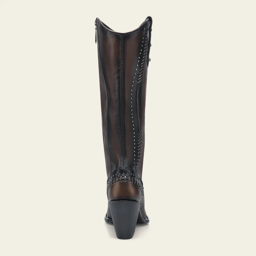 4W21RS - Cuadra chocolate western cowgirl cowhide leather boots for women