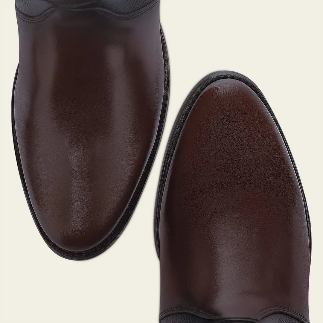 Cuadra brown casual fashion leather strapped tall boots for women