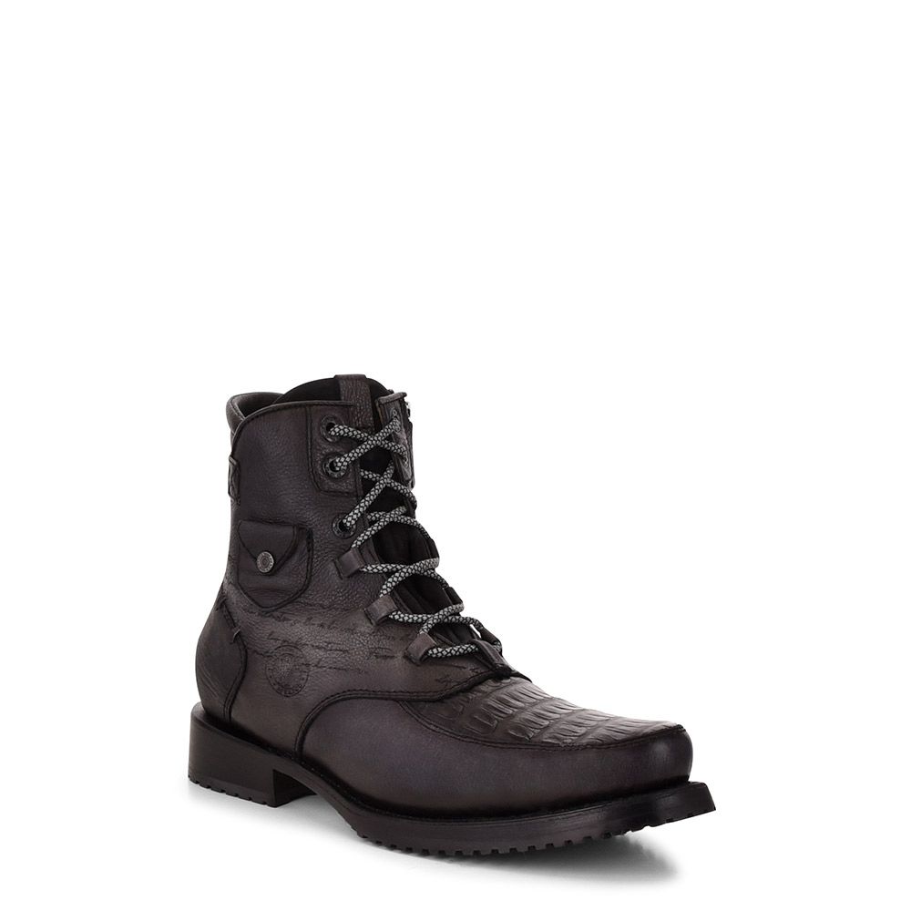 4D09FY - Cuadra black casual vintage fashion fuscus ankle booties for men.-Kuet.us