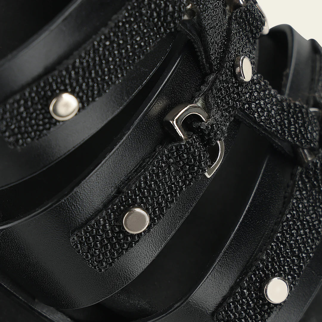 50SMTTS - black stingray sandals for women