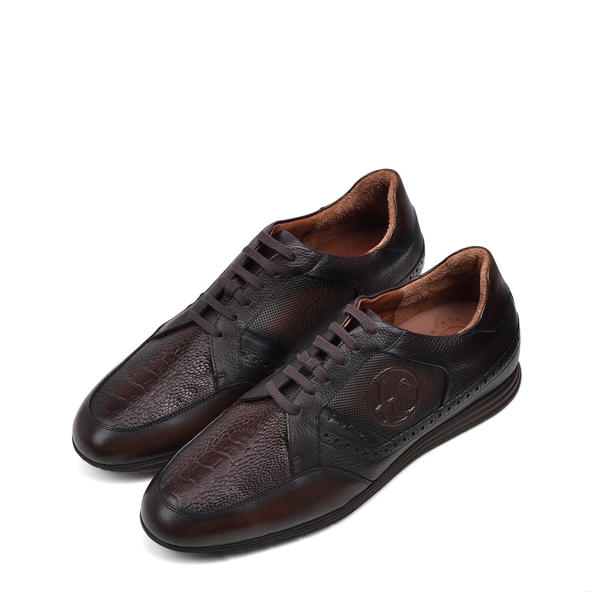 81KPTTS - Cuadra brown casual fashion python quilted sneakers for men-FRANCO CUADRA-Kuet-Cuadra-Boots