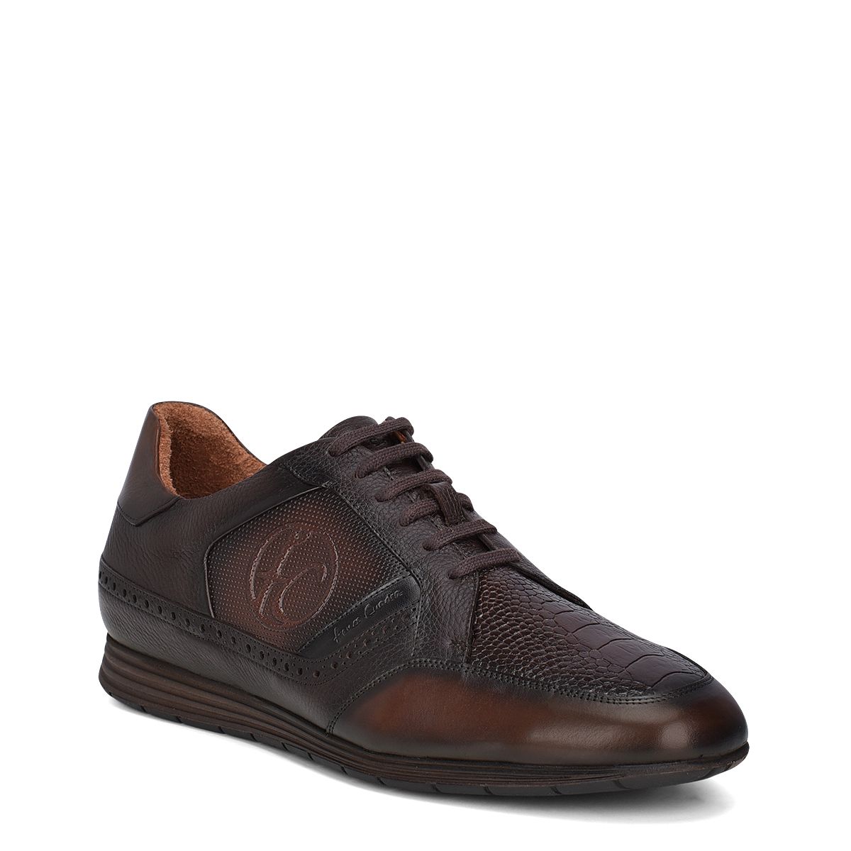81KPTTS - Cuadra brown casual fashion python quilted sneakers for men-FRANCO CUADRA-Kuet-Cuadra-Boots