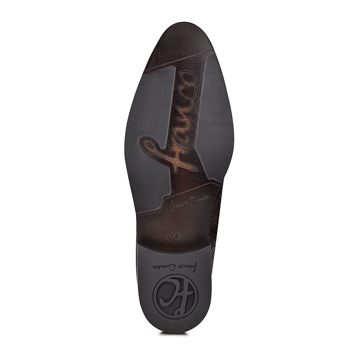 827FWTS - Franco Cuadra brown dress casual caiman leather ankle boots for men-Kuet.us