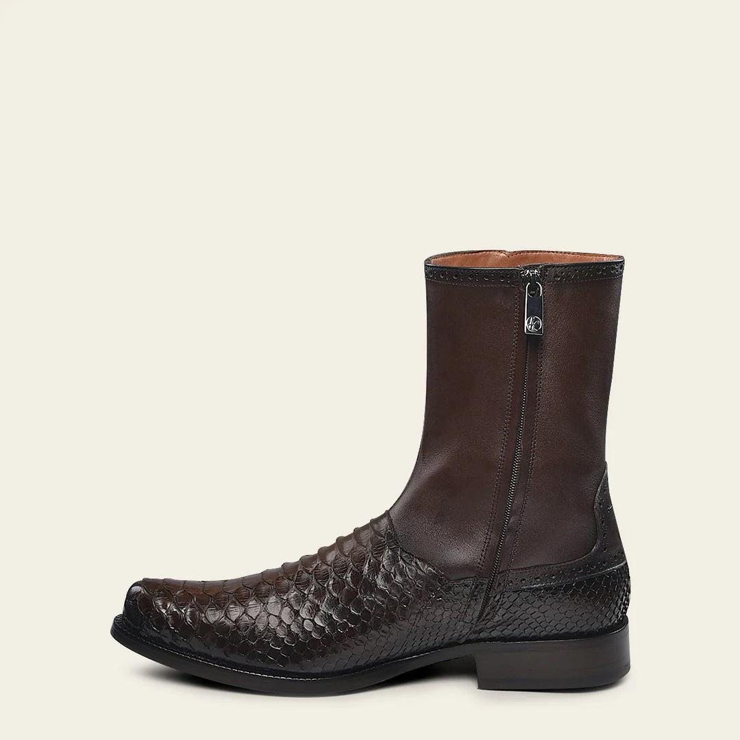 827PBTS - Franco Cuadra Chocolate Dress Casual Python Skin Ankle