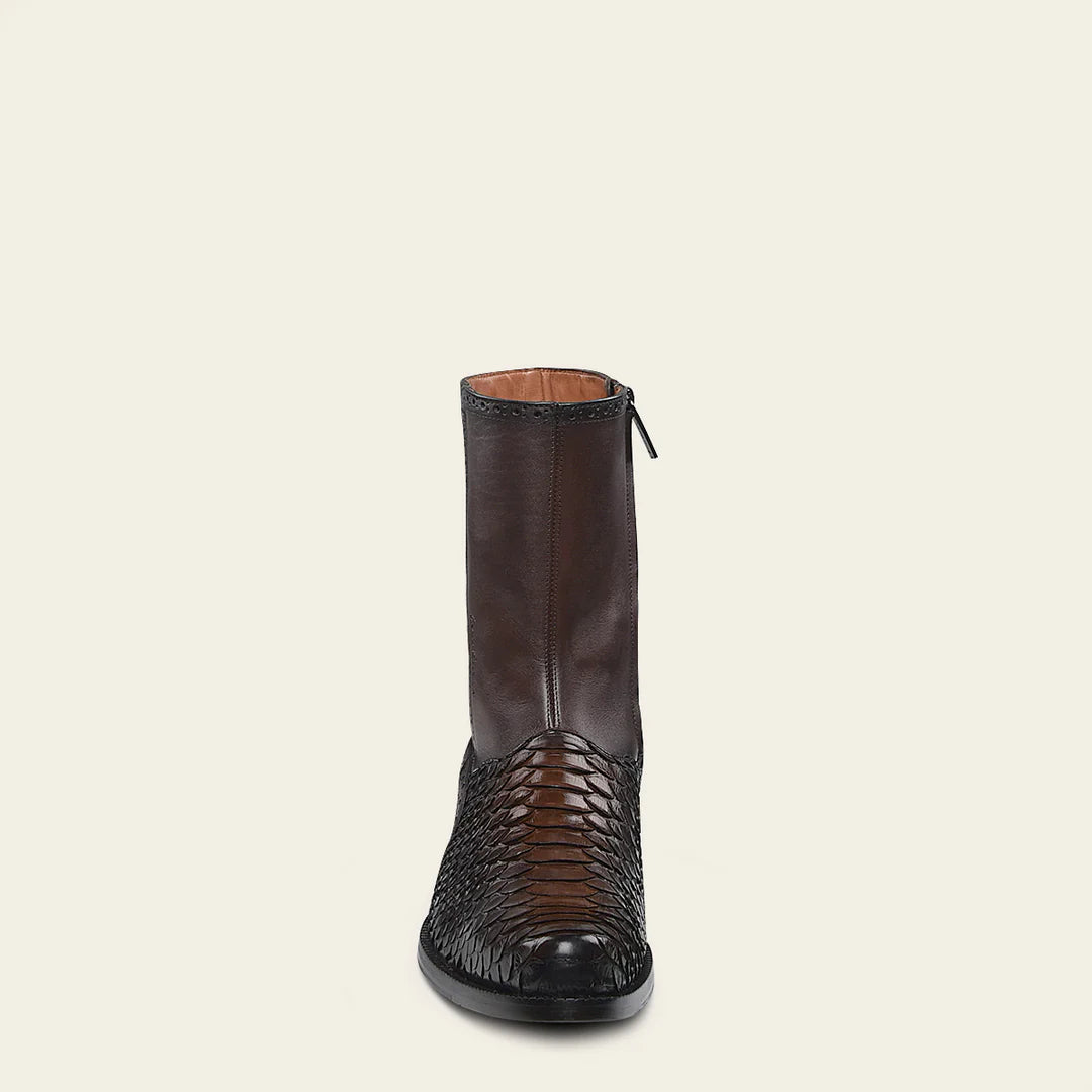 827PBTS - Franco Cuadra Chocolate Dress Casual Python Skin Ankle