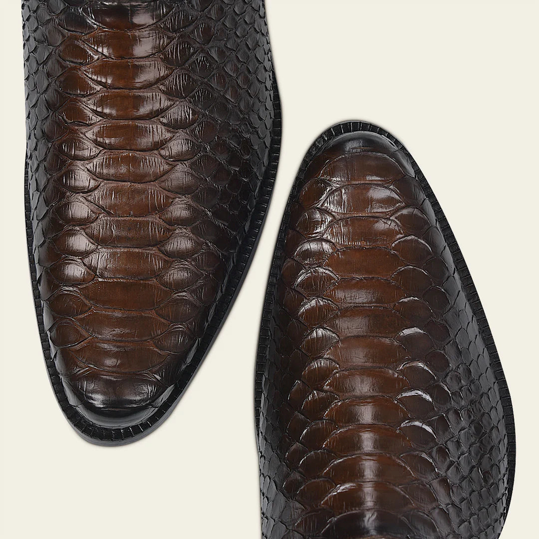 827PBTS - Franco Cuadra Chocolate Dress Casual Python Skin Ankle