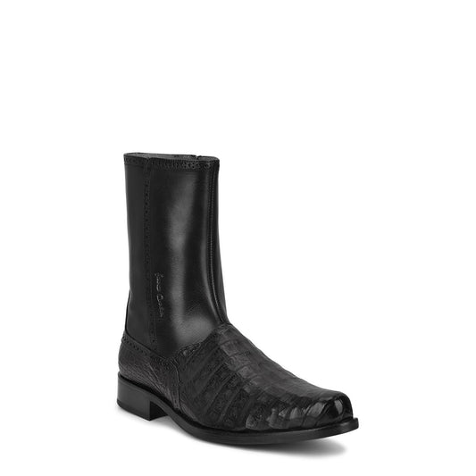 827FWTS - Franco Cuadra black dress casual caiman leather ankle boots for men-Kuet.us