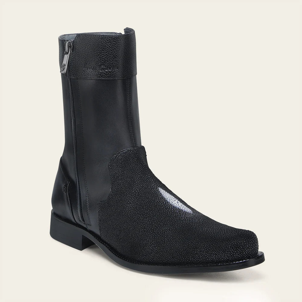836MTTS - Franco Cuadra Black Dress Casual Stingray Leather Zip Boots for Men